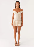 Endless Romance Off Shoulder Mini Dress Butter