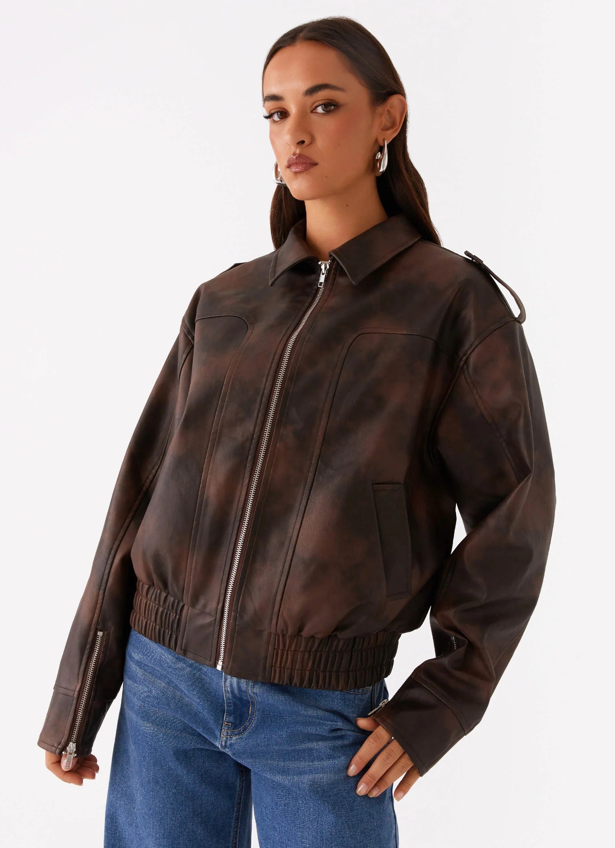 Chicago Bomber Jacket Chocolate