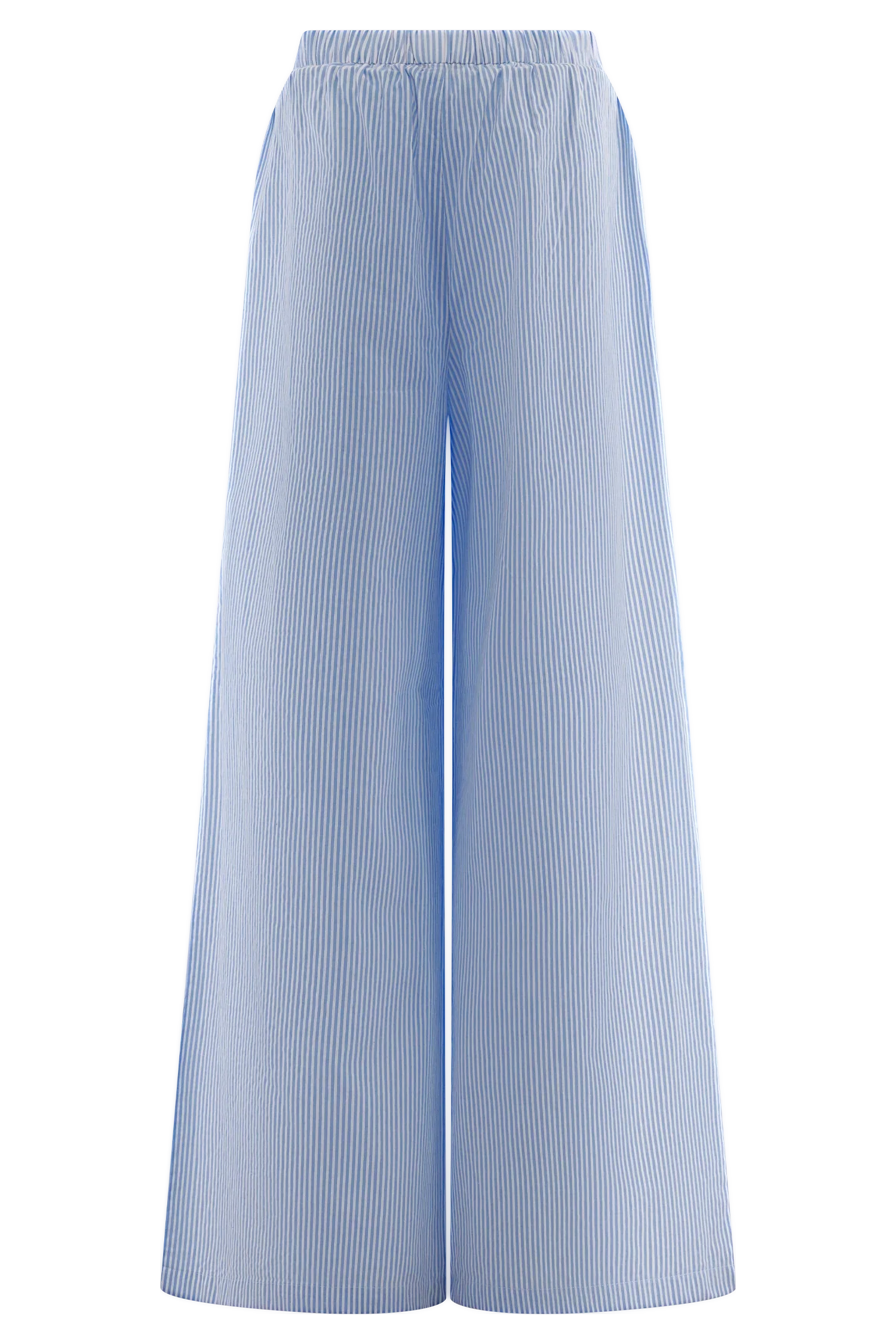Hansen Wide Leg Pants Blue Pinstripe
