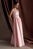 Florence Strapless Belted Maxi Dress Baby Pink