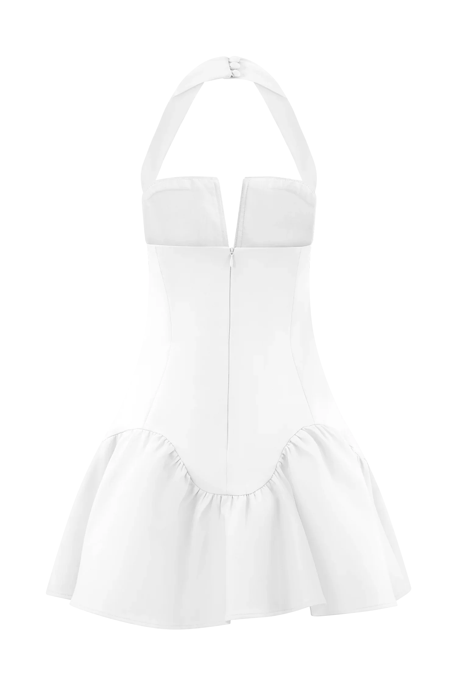 Calipso Halter Mini Dress White