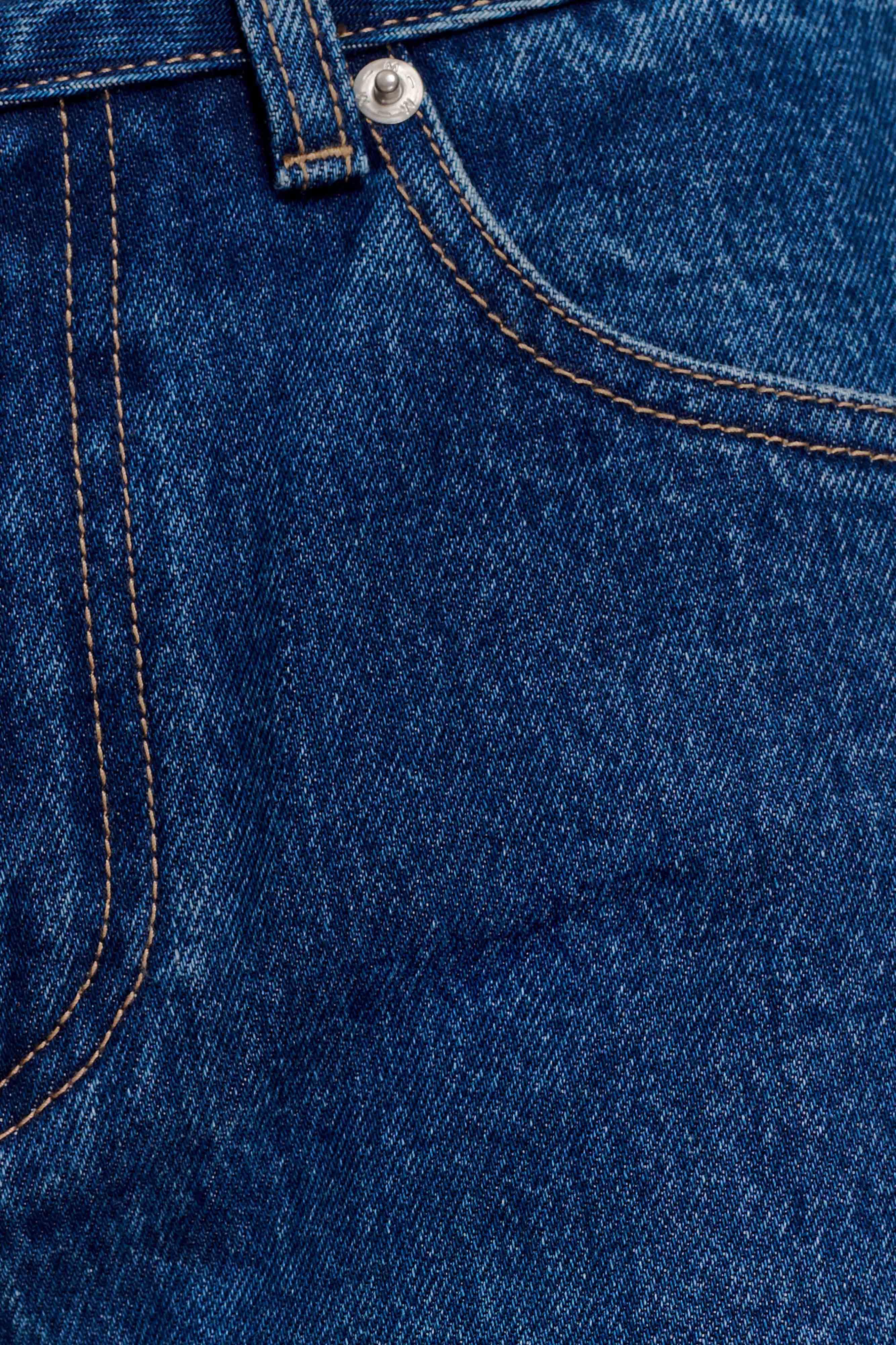 Georgette Mid Rise Paneled Denim Jeans Dark Blue