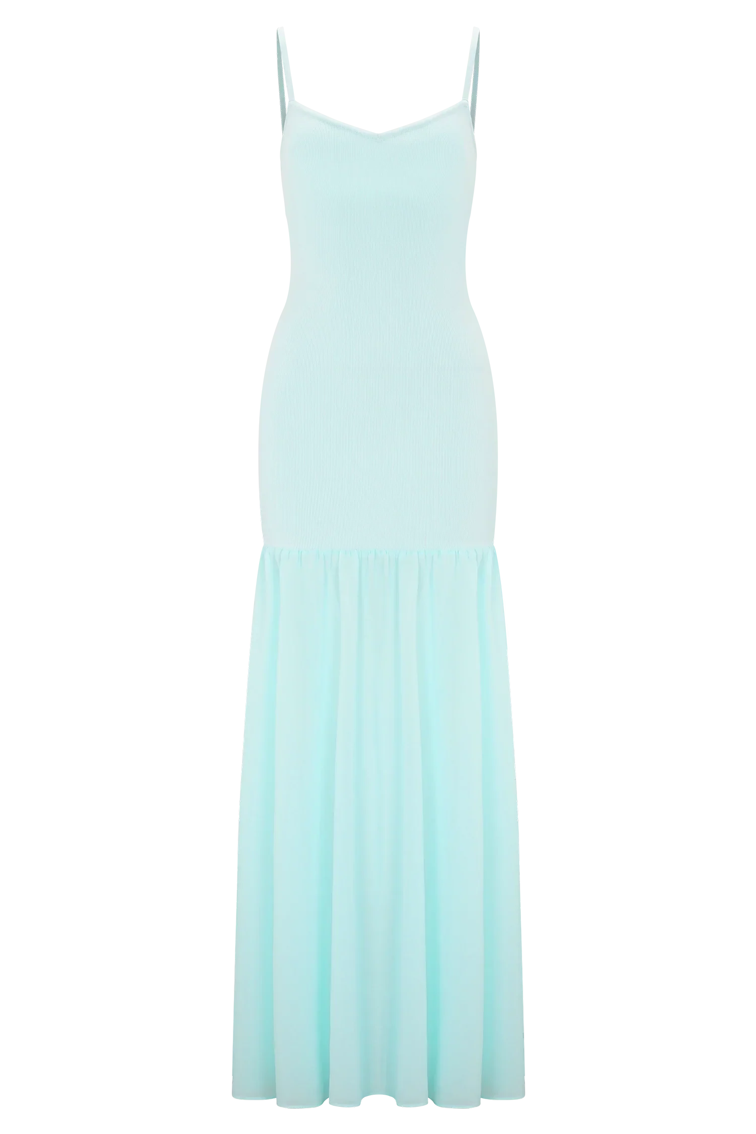 Deanne Bandage And Chiffon Knit Maxi Dress Blue