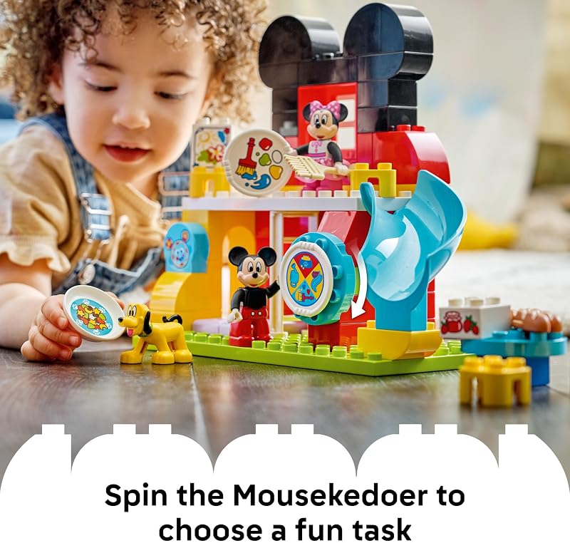 LEGO DUPLO Disney Mickey Mouse Clubhouse with Minnie Pluto 10465 Birthday Gifts for Girls Boys Ages 2 Disney Building Toy for Toddlers 87 pieces Fine Motor Skills Figures Playset
