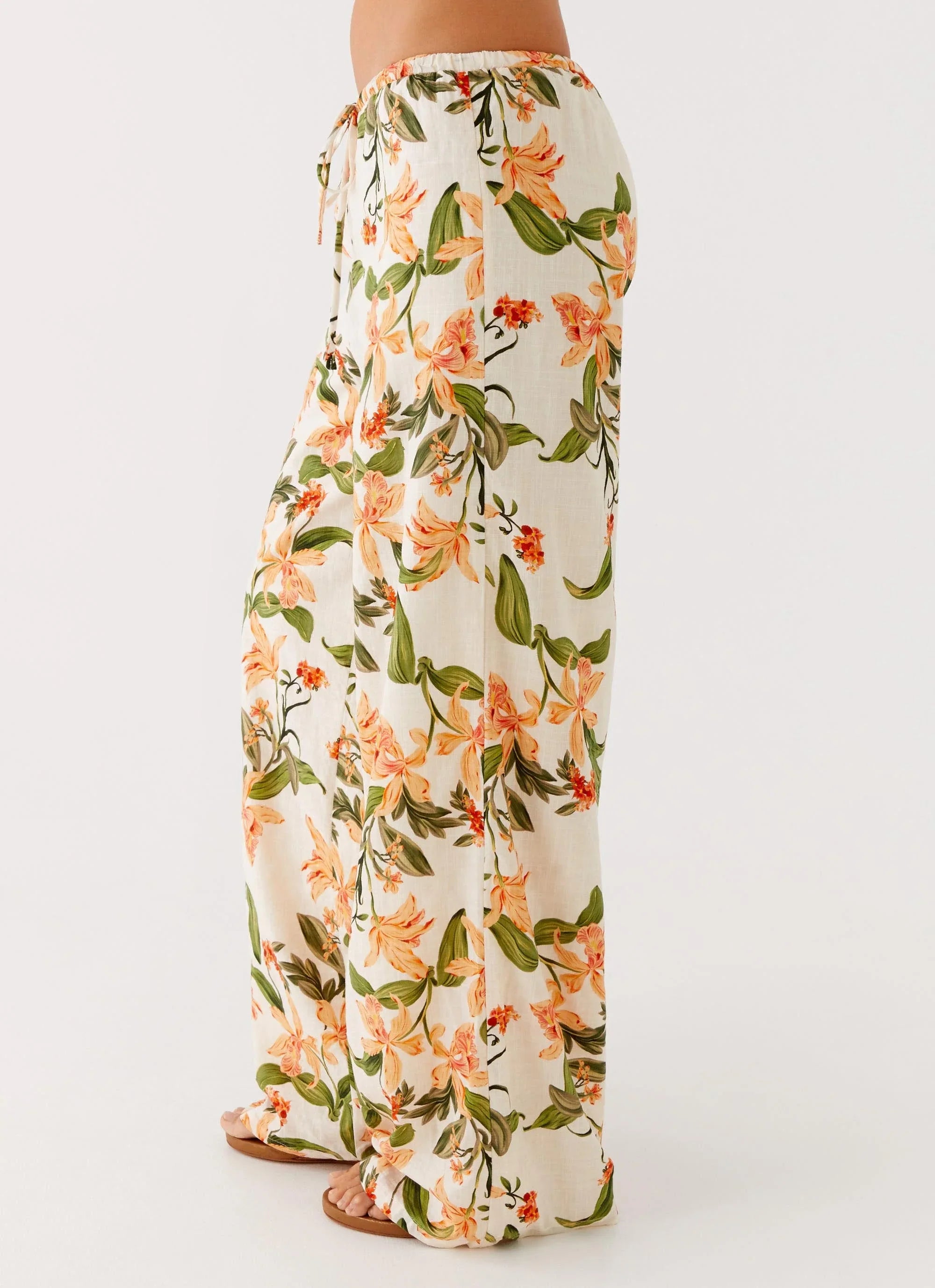 Dalida Linen Pants Floral Print