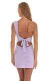 Ruched One Shoulder Mini Dress in Purple