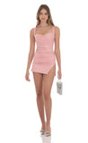 Bodycon Side Slit Dress in Peach