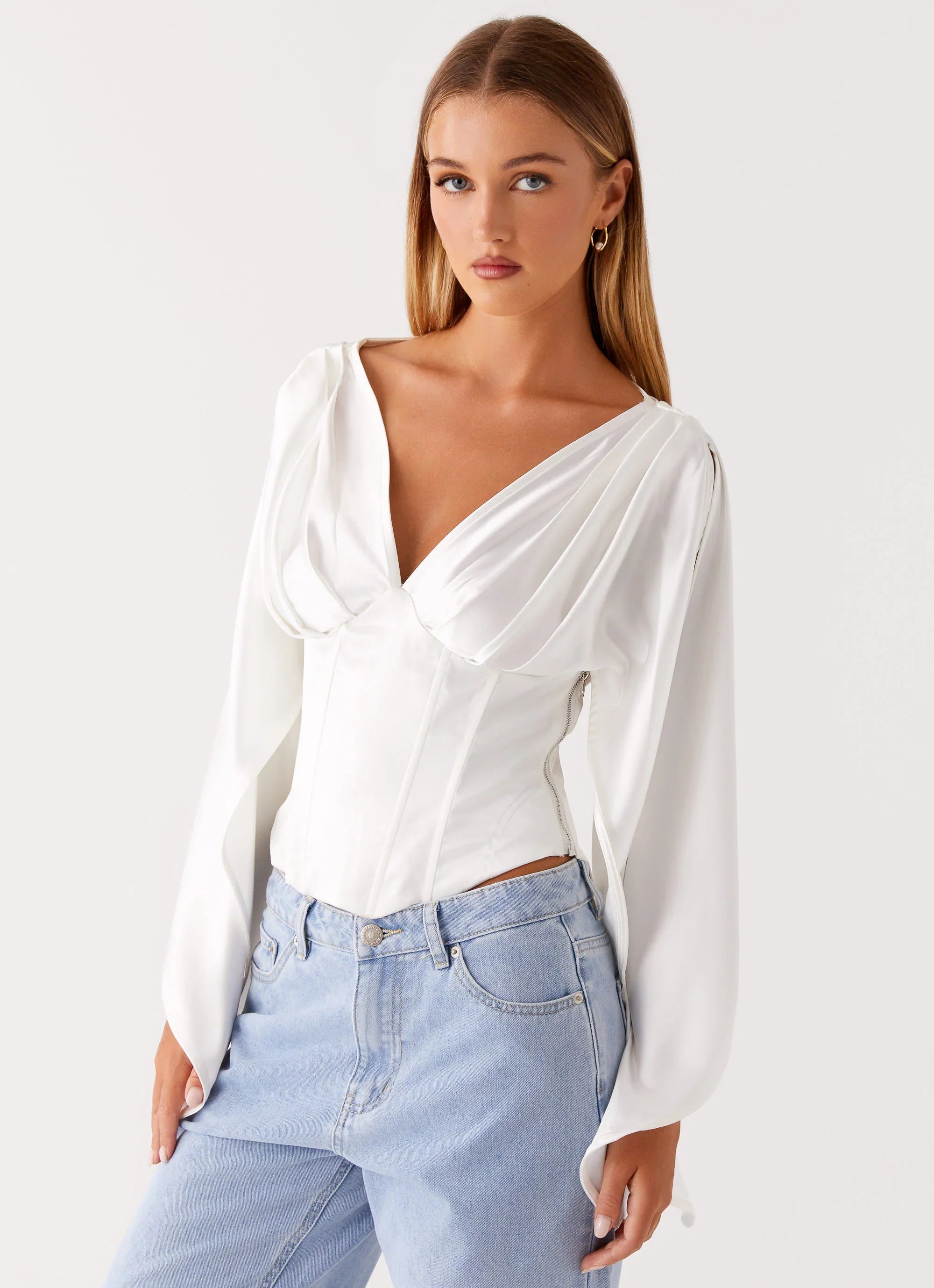 Jennifer Long Sleeve Corset Ivory