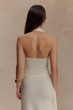 Xanthia Knit Halter Top Ivory