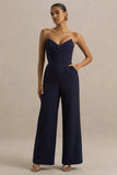 Dainty Navy Sweetheart Jumpsuit