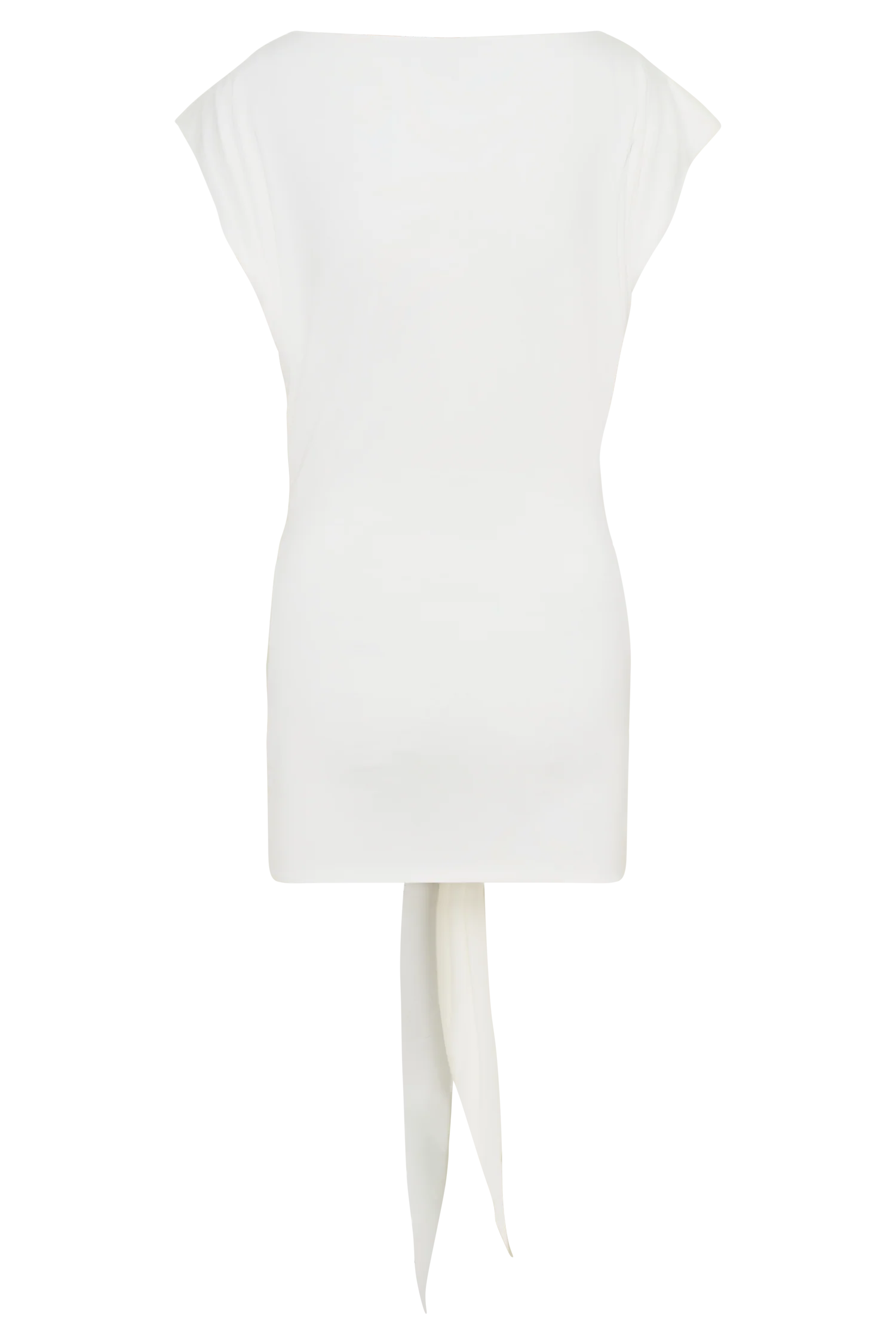 Maiara Shortsleeve Slinky Tie Mini Dress White