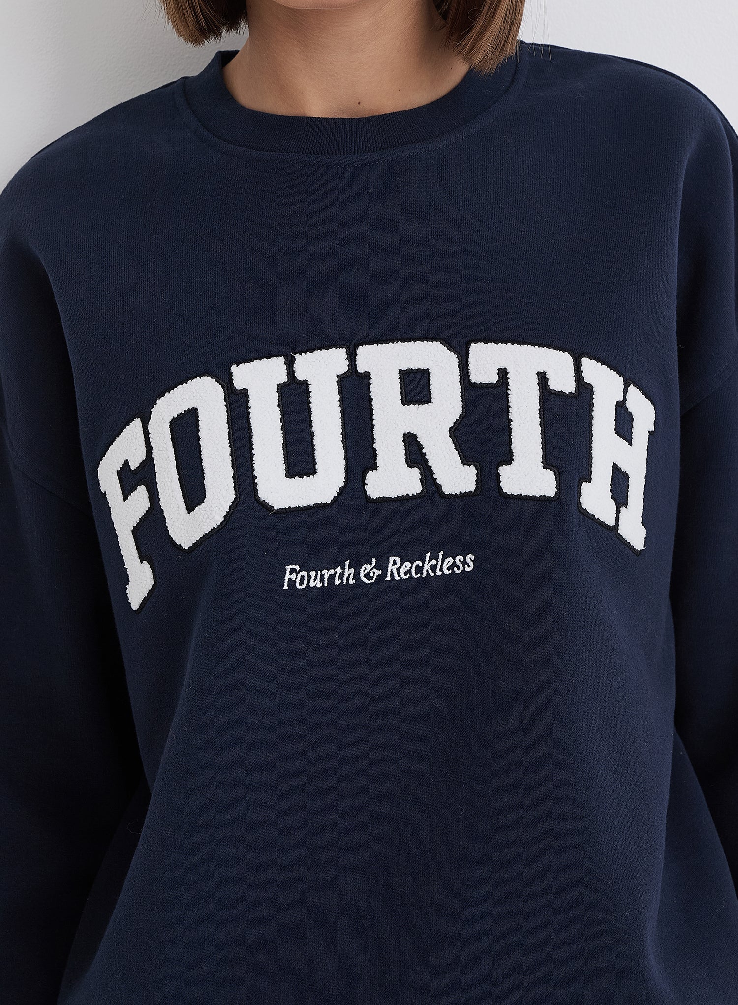 Navy Fourth Slogan Classic Longline Sweatshirt