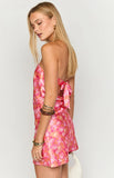 Ellie Orange Floral Strapless Mini Dress