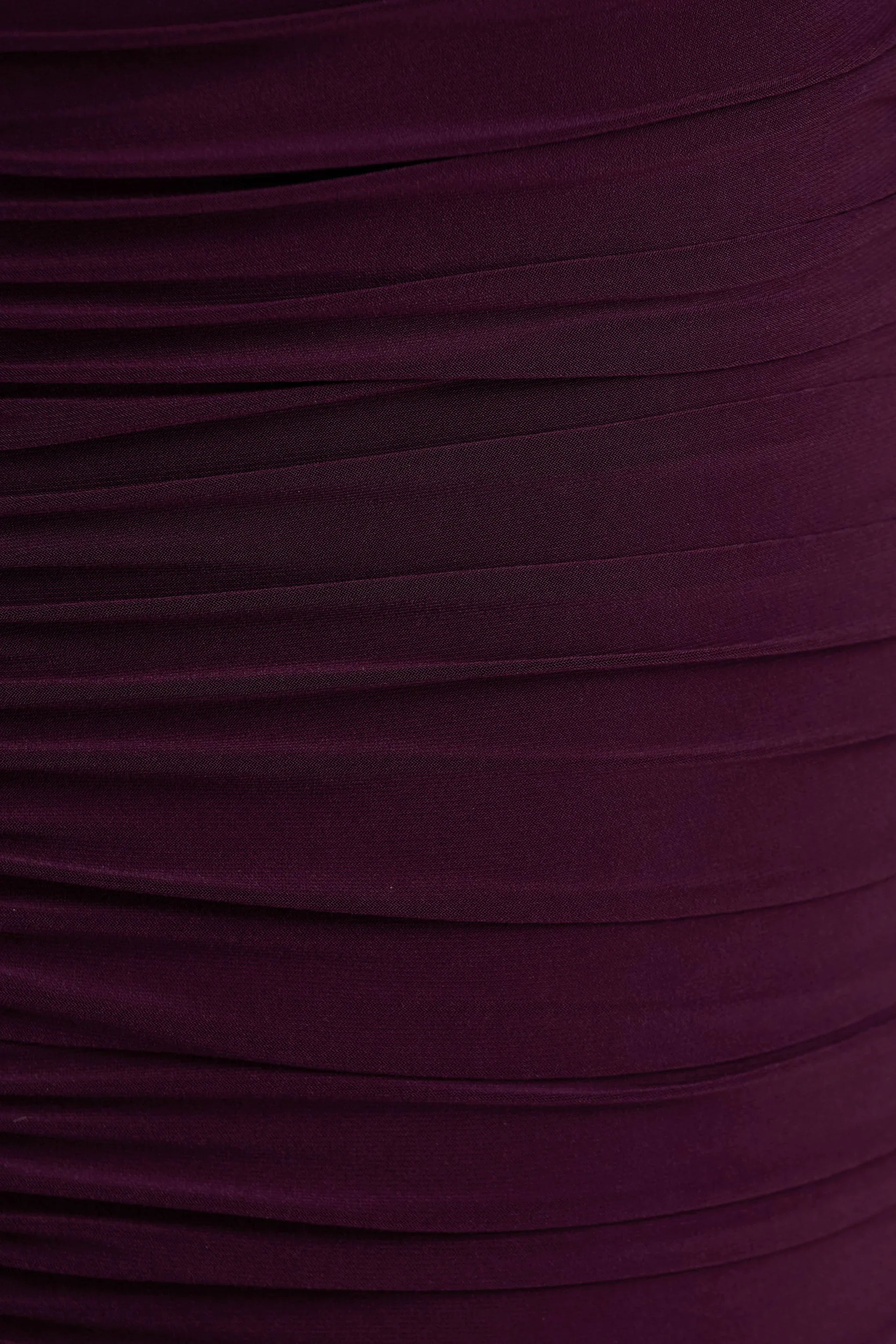 Pasqualina Plum Ruched Plunge Neck Maxi Dress