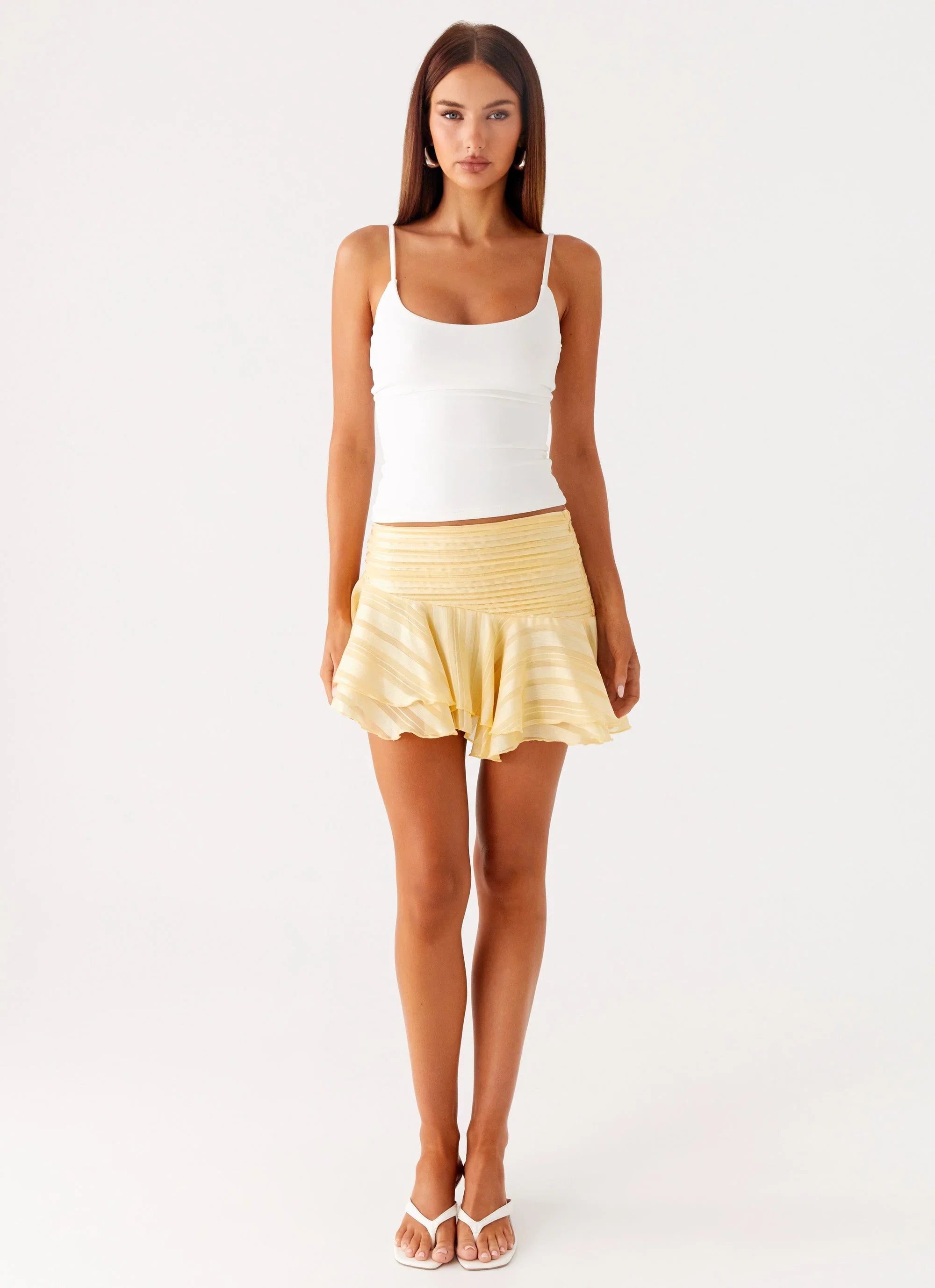 Willow Chiffon Mini Skirt Yellow