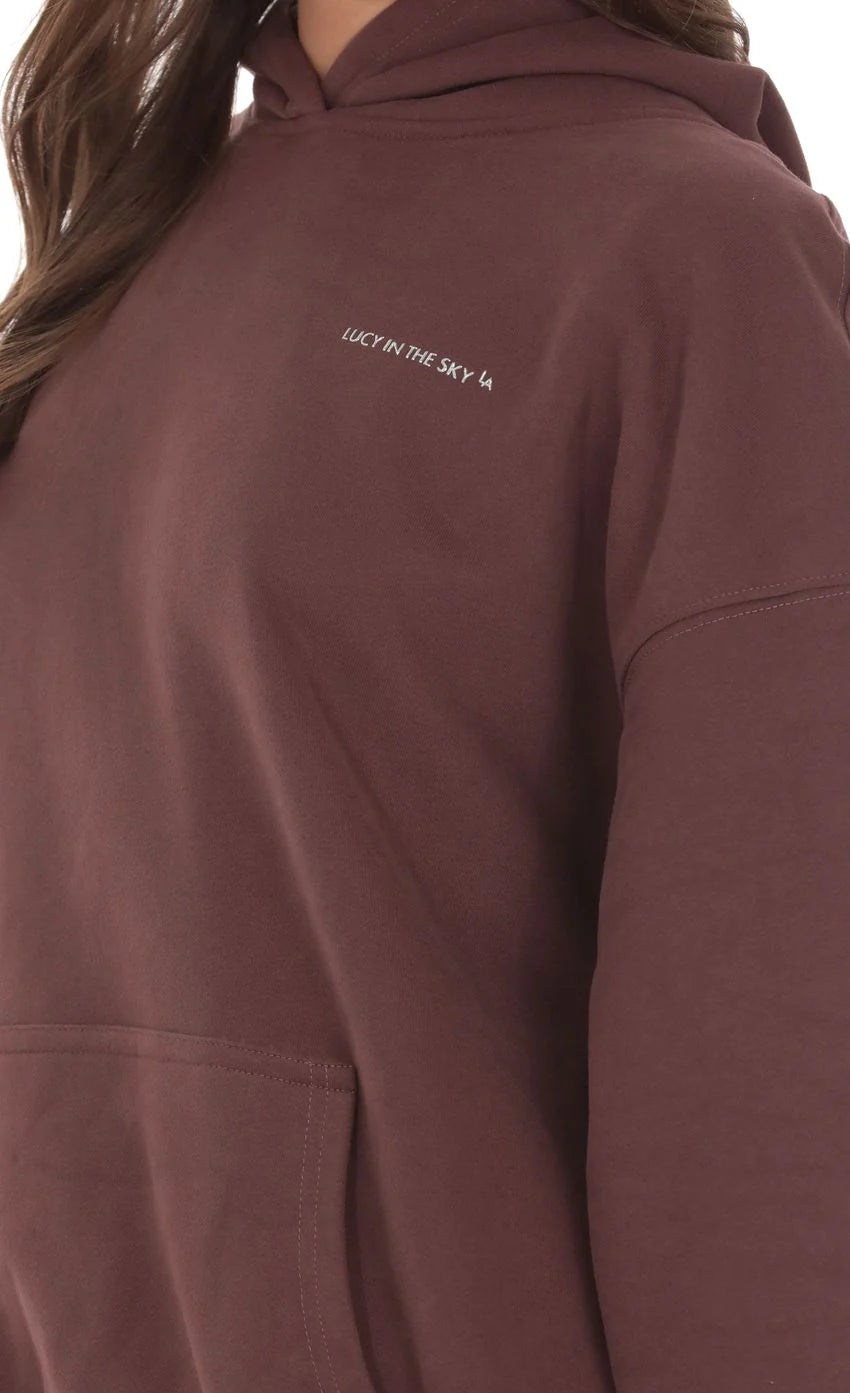 Fleece Lucy Hoodie in Brown