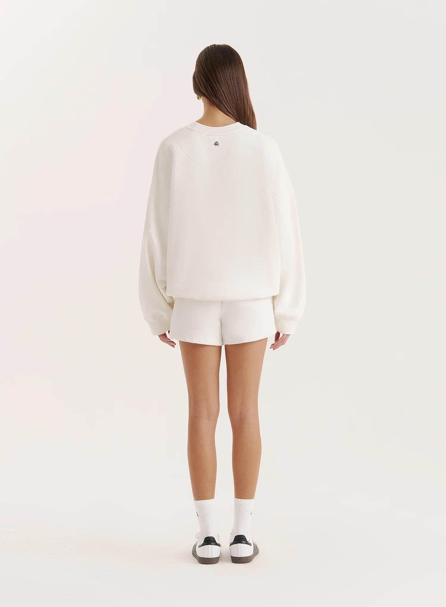Off White Embroidered Emblem Sweatshirt