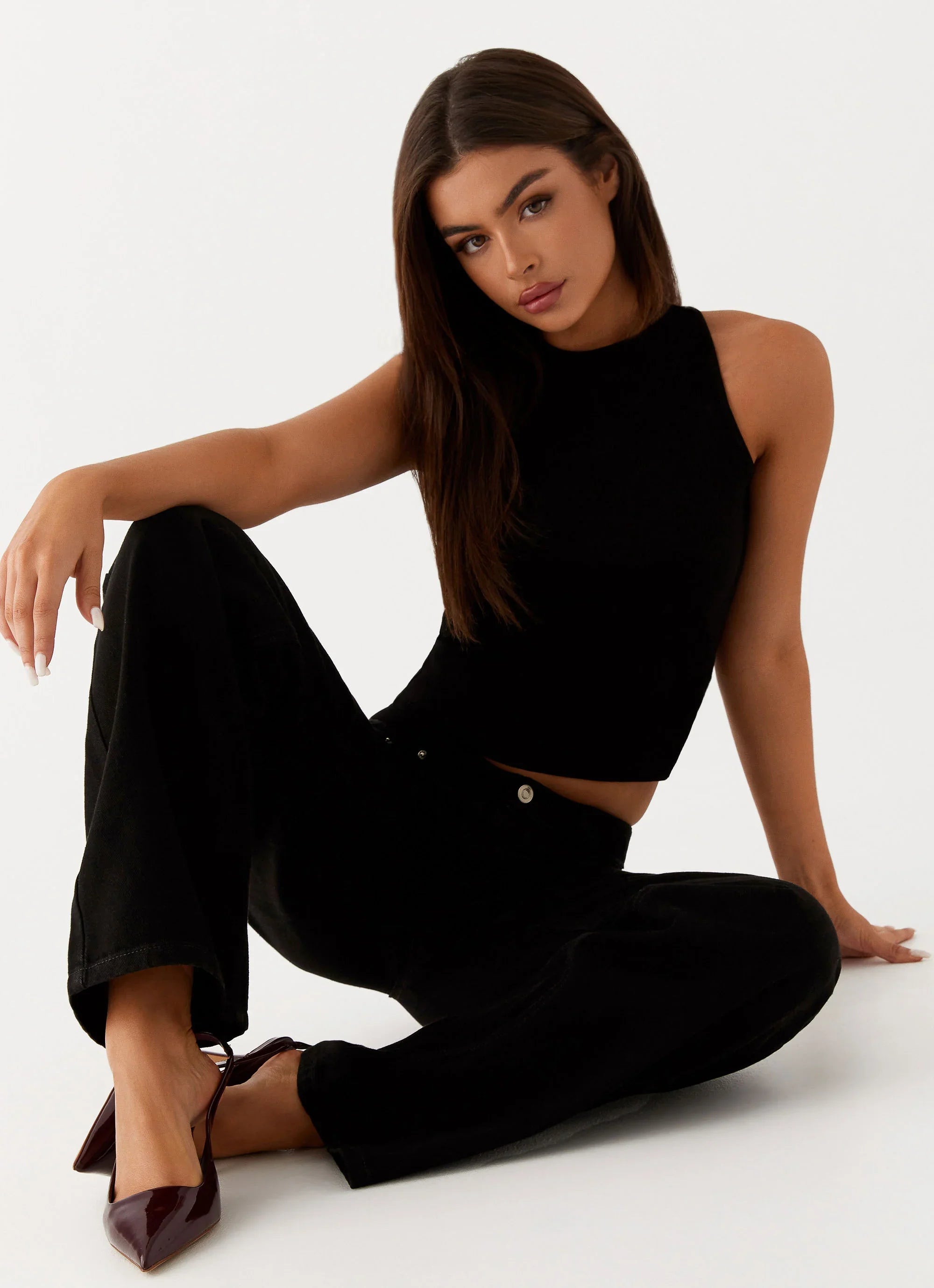 Keanna Low Rise Denim Jeans Black