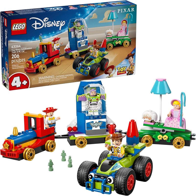 LEGO Disney and Pixars Toy Story Celebration Train RC Car Toddler Toy Sensory and Pretend Play Building Set for Preschool Boys and Girls Ages 4 Disney Gift Idea for Birthdays 43264