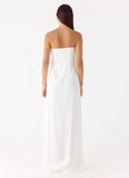 Miftie Beaded Sequin Maxi Dress White