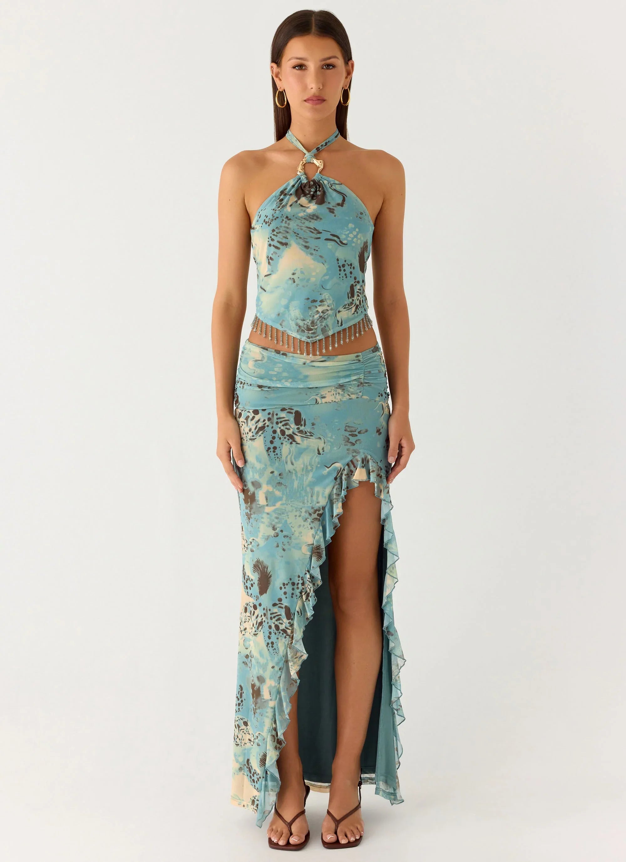 Lloyd Maxi Skirt Aqua Blur