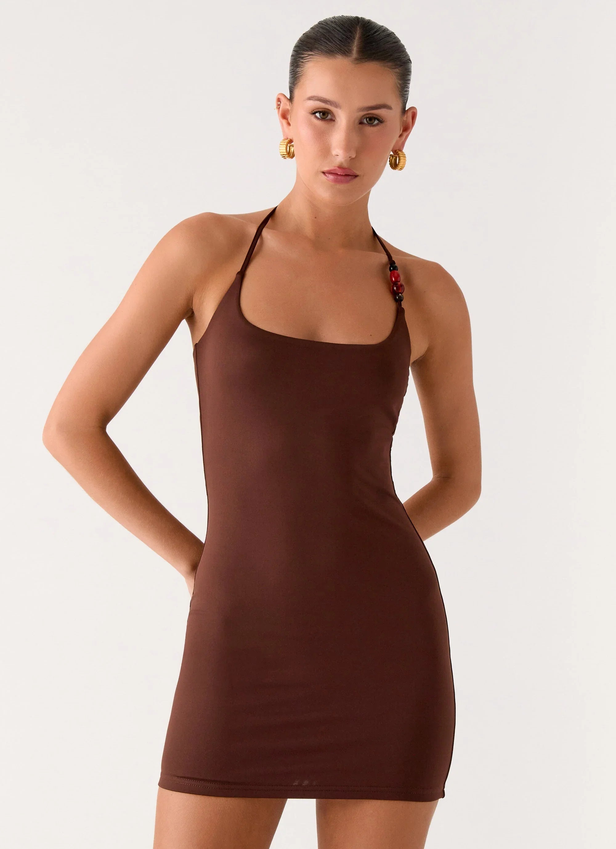 Palm Beach Mini Dress Chocolate