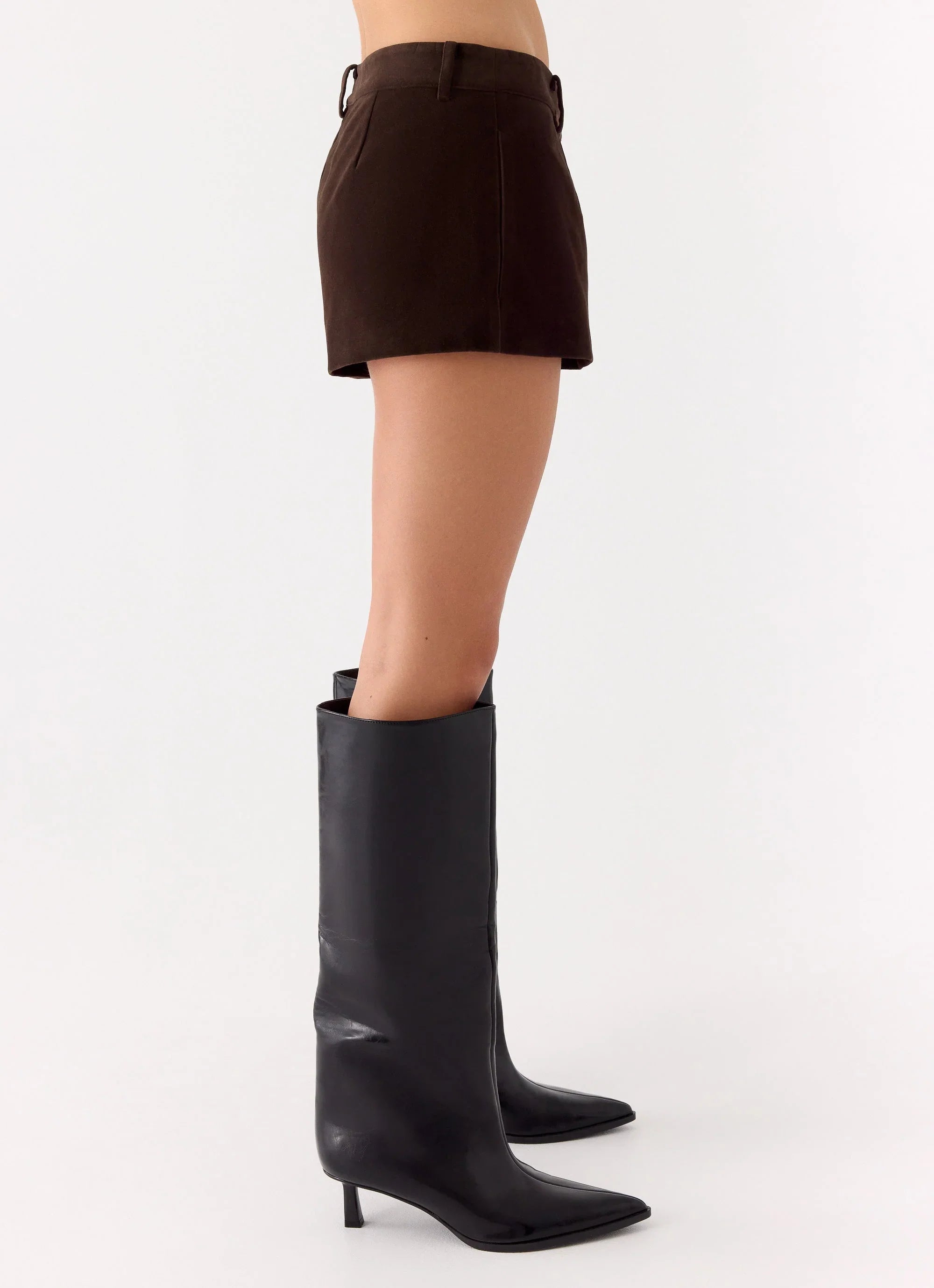 Jeremy Faux Suede Shorts Chocolate