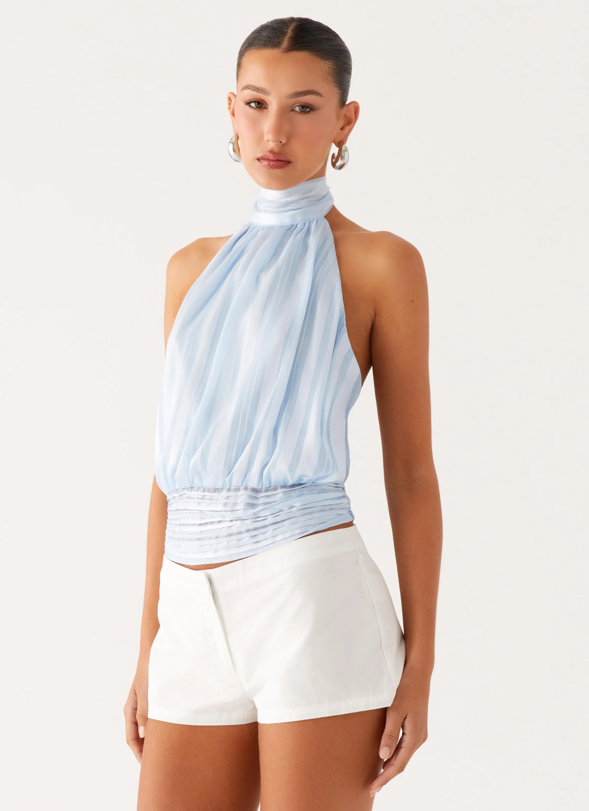 Willow Chiffon Top Blue