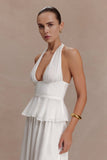 River Halter Neck Sleeveless Top White