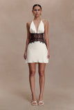 Dinah Lace And Satin Mini Dress Black Ivory