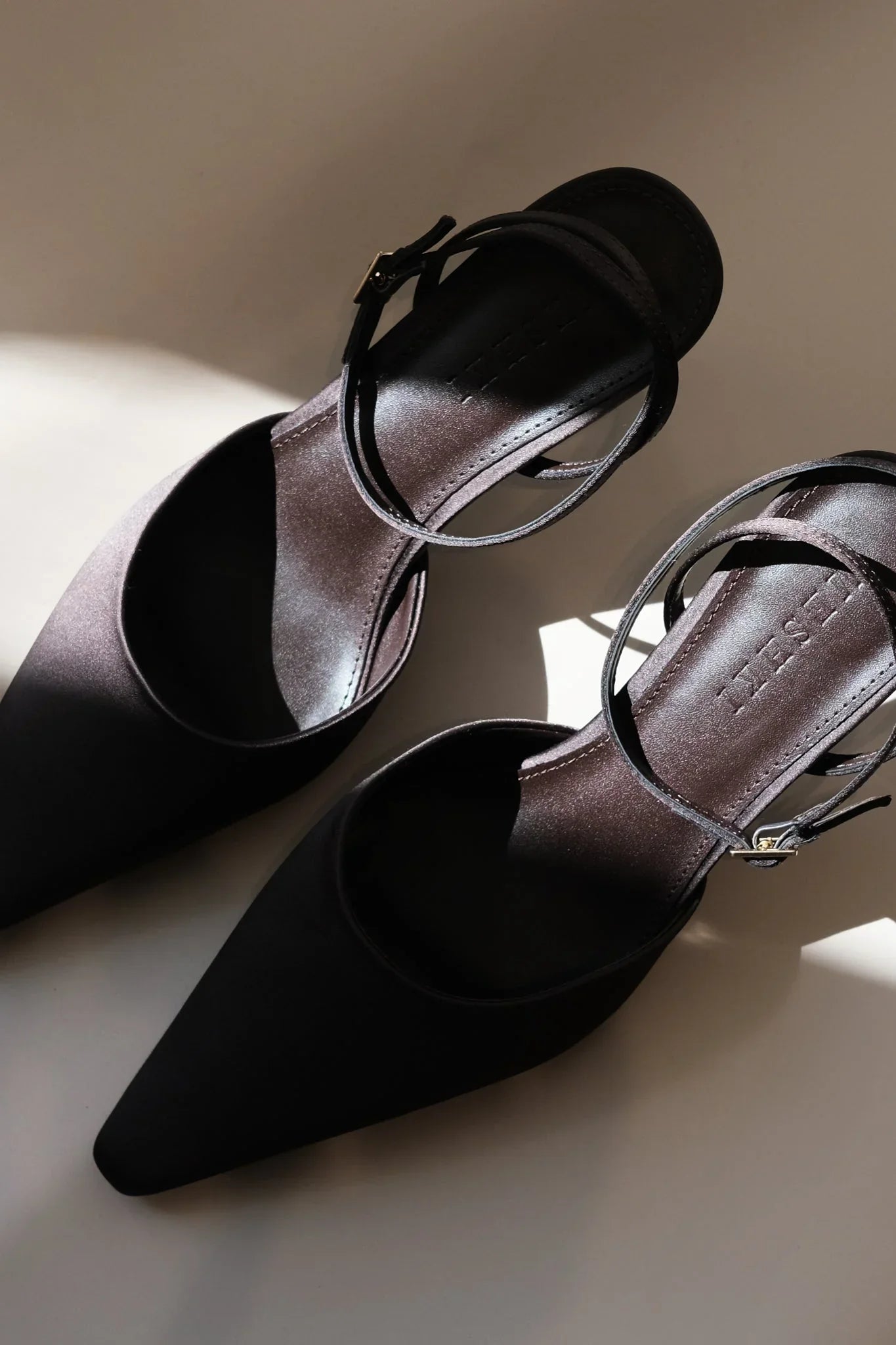Marley Satin Pointed Heel Chocolate