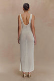 Ari Tape Yarn Knit Maxi Dress White