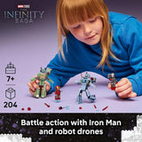 LEGO Marvel Iron Man War Machine vs Hammer Drones Building Toy Pretend Play Set W 2 Toy Minifigures Kids Building Blocks for Boys Girls Ages 7 Gift Idea for Birthdays 76320