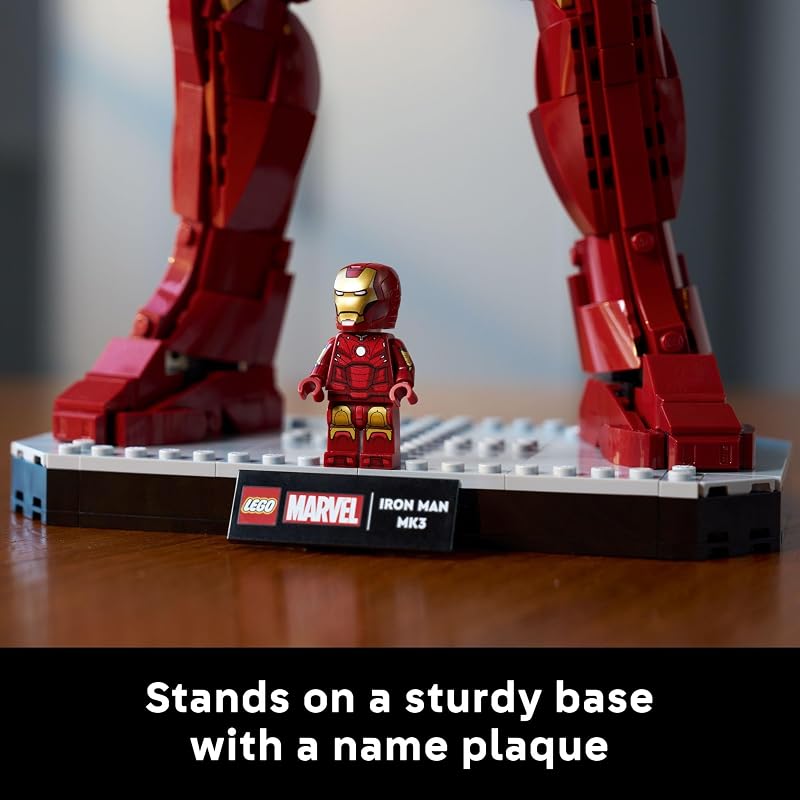 LEGO Marvel Iron Man Mark 3 Collectors Edition Building Set Poseable Super Hero Construction Kit W Mark 3 Minifigure for Adults Ages 18 Collectible Gift Idea for Birthdays 76344