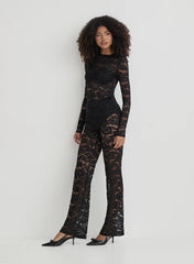 Black Lace High Waisted Trouser