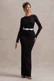 Zenith Black Lace Long Sleeve Maxi Dress