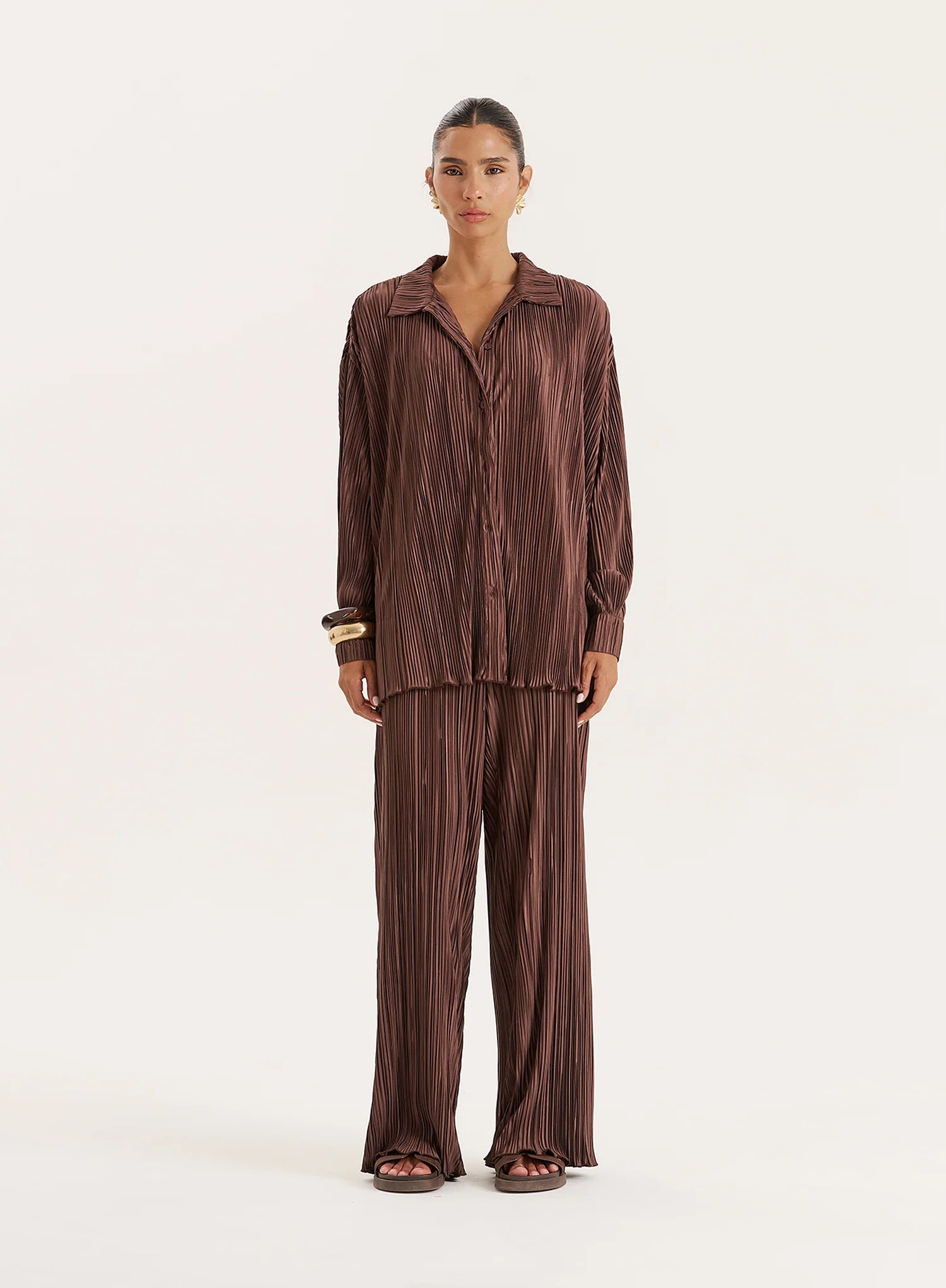 Chocolate Plisse Shirt