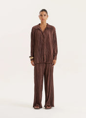 Chocolate Plisse Shirt
