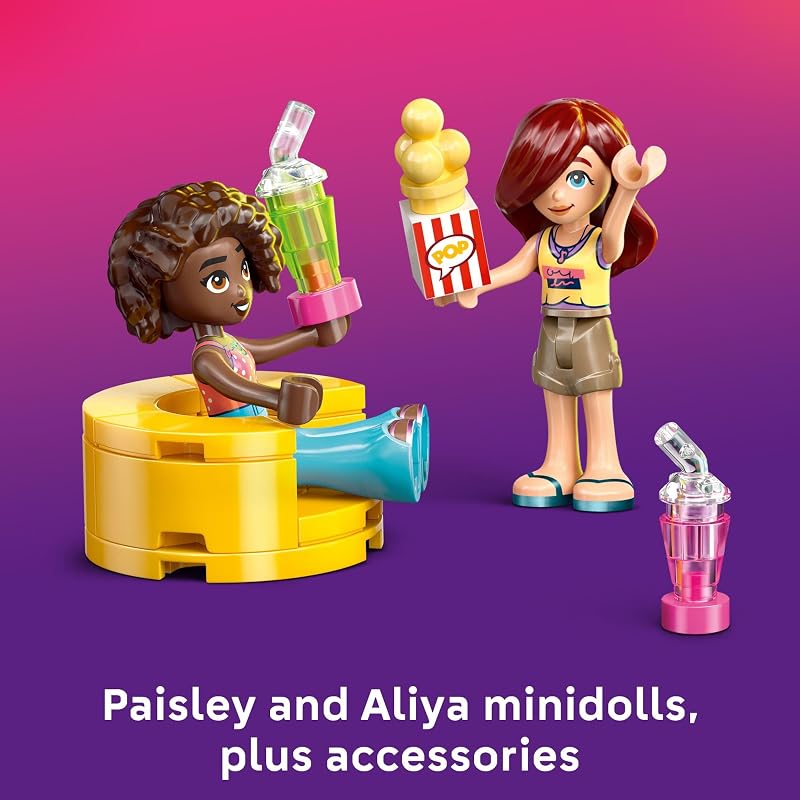 LEGO Friends Friendship Movie Night Pretend Play Building Toy Interactive Storytelling Playset for Girls Boys Ages 6 Includes Paisley and Aliya Minidolls Gift Idea for Birthdays 42642