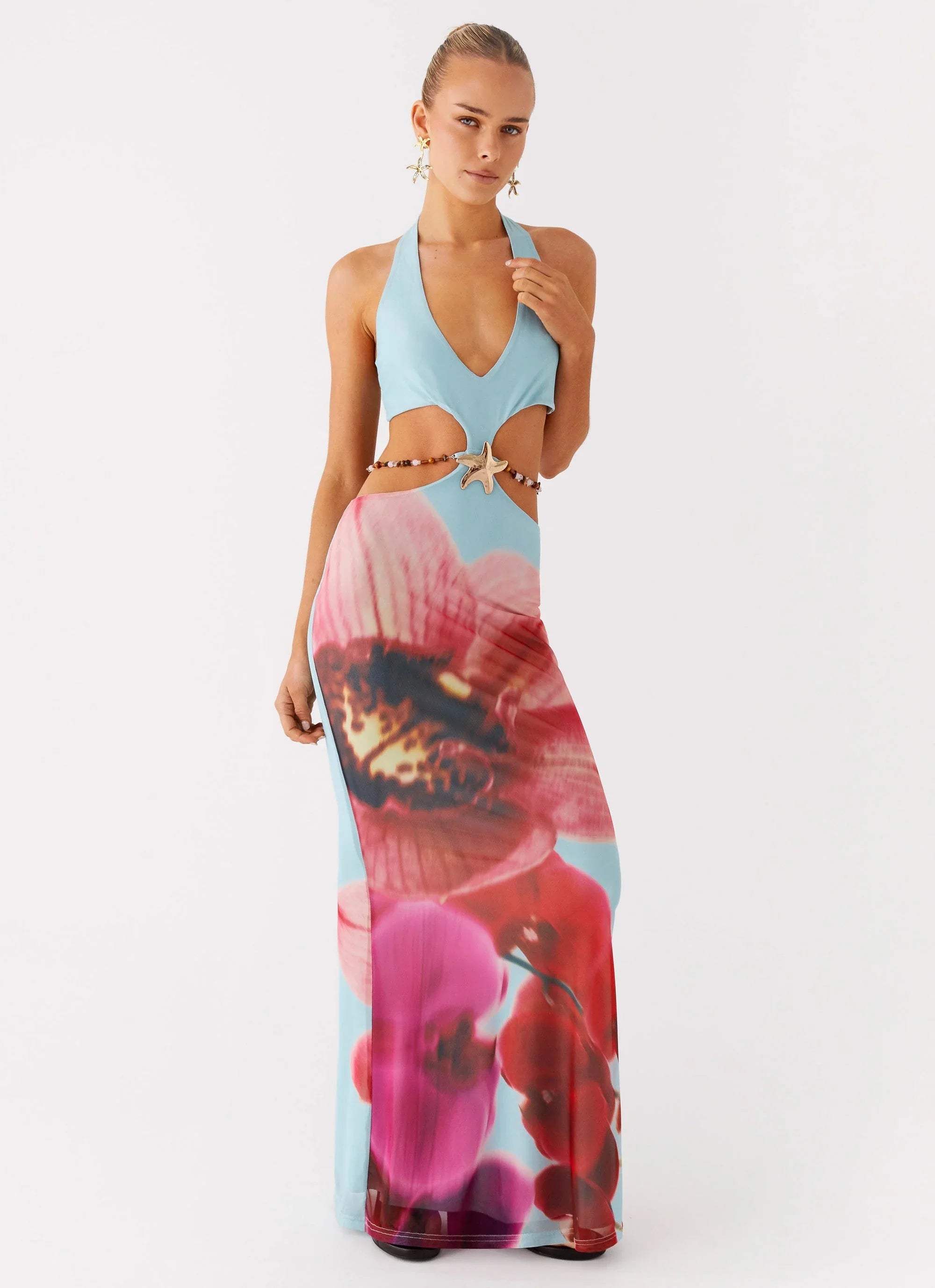 Time To Dance Maxi Dress Turquoise Bloom