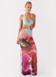 Time To Dance Maxi Dress Turquoise Bloom