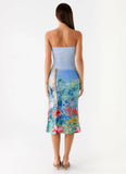 Niko Strapless Midi Dress Spring Garden