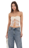 Strapless Lace Top in Cream