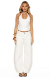Nora White Jersey Halter Neck Top