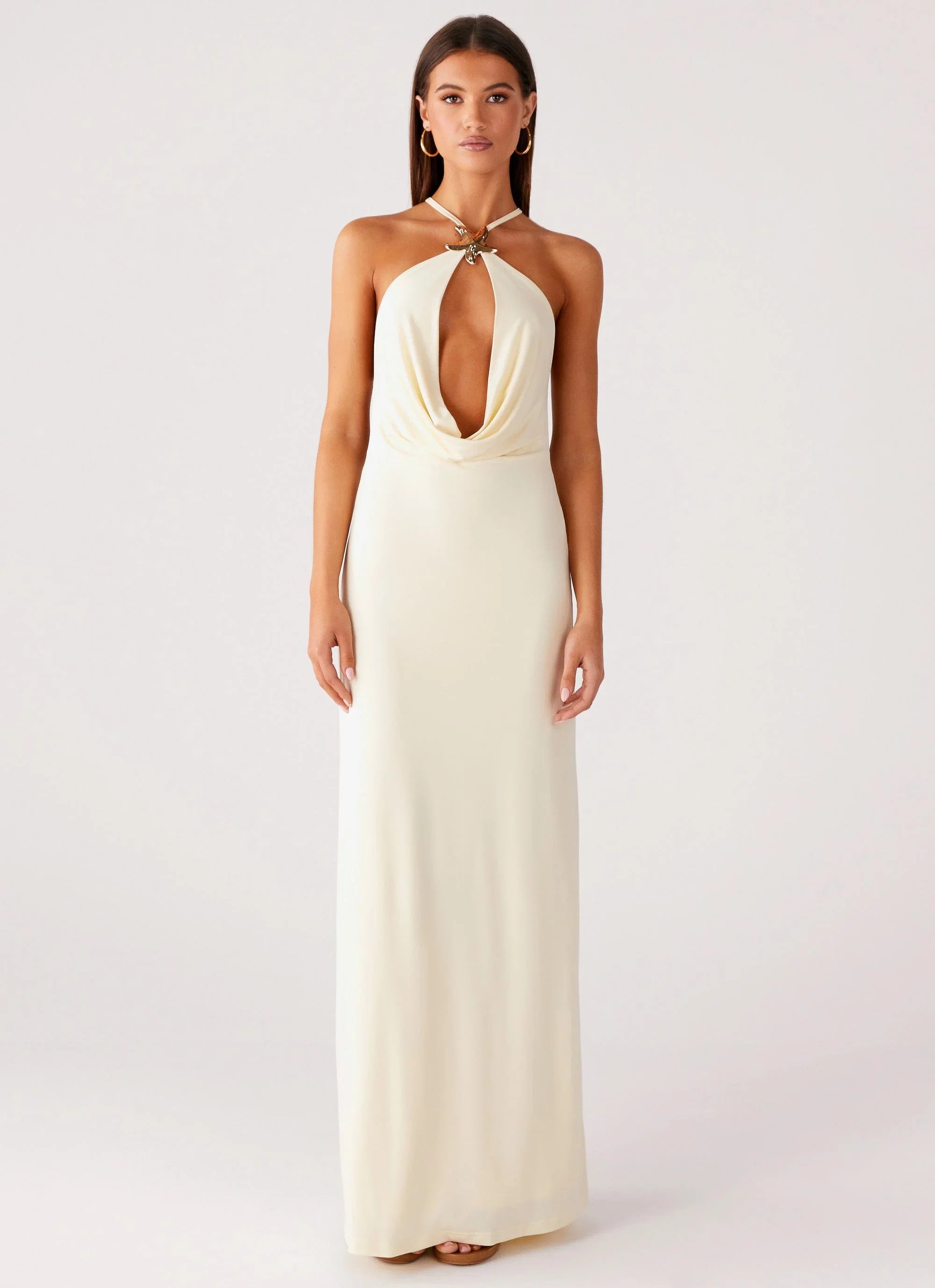 Mistlight Cowl Maxi Dress Yellow