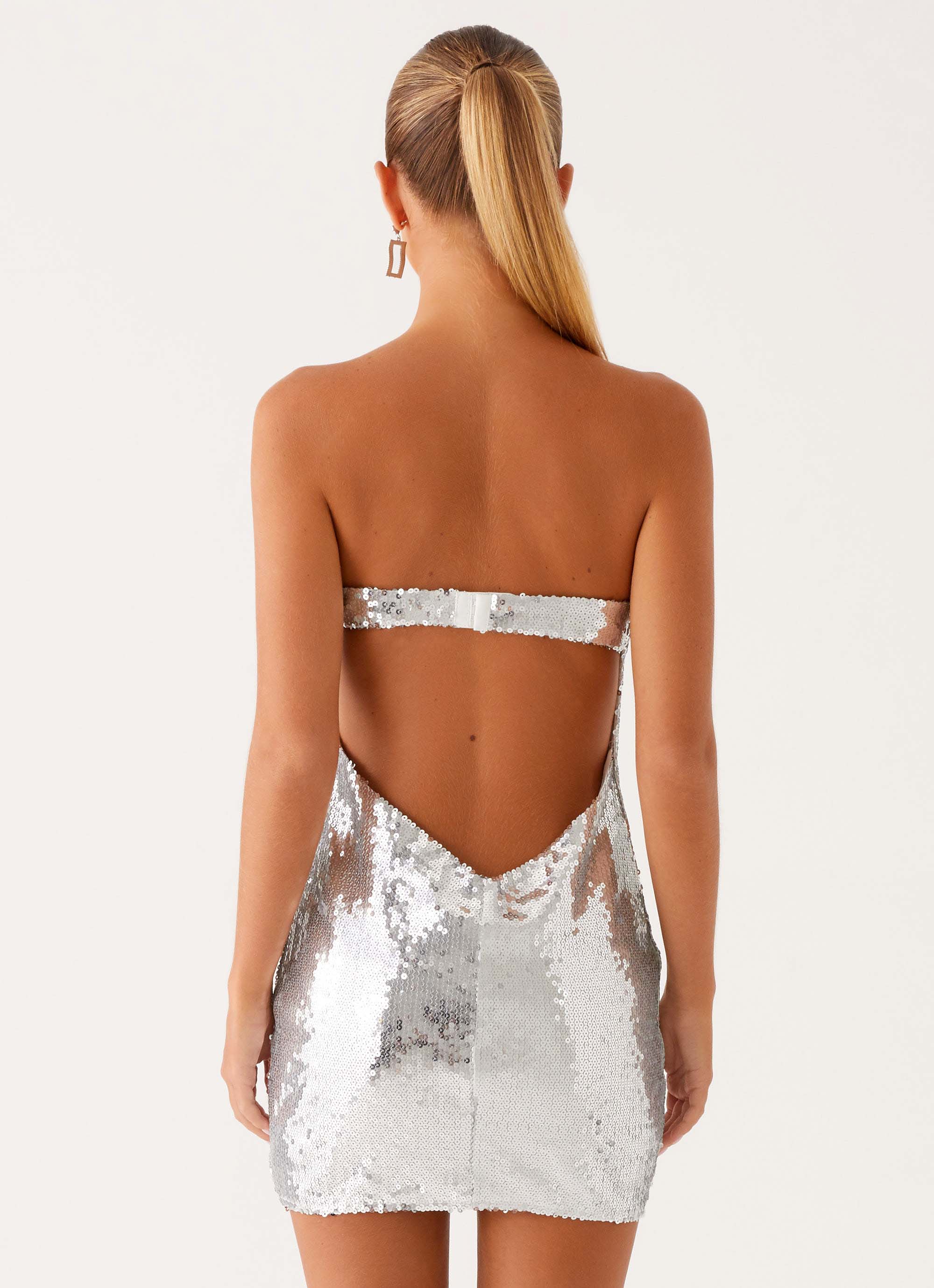 Pacha Sequin Mini Dress Silver Sequin
