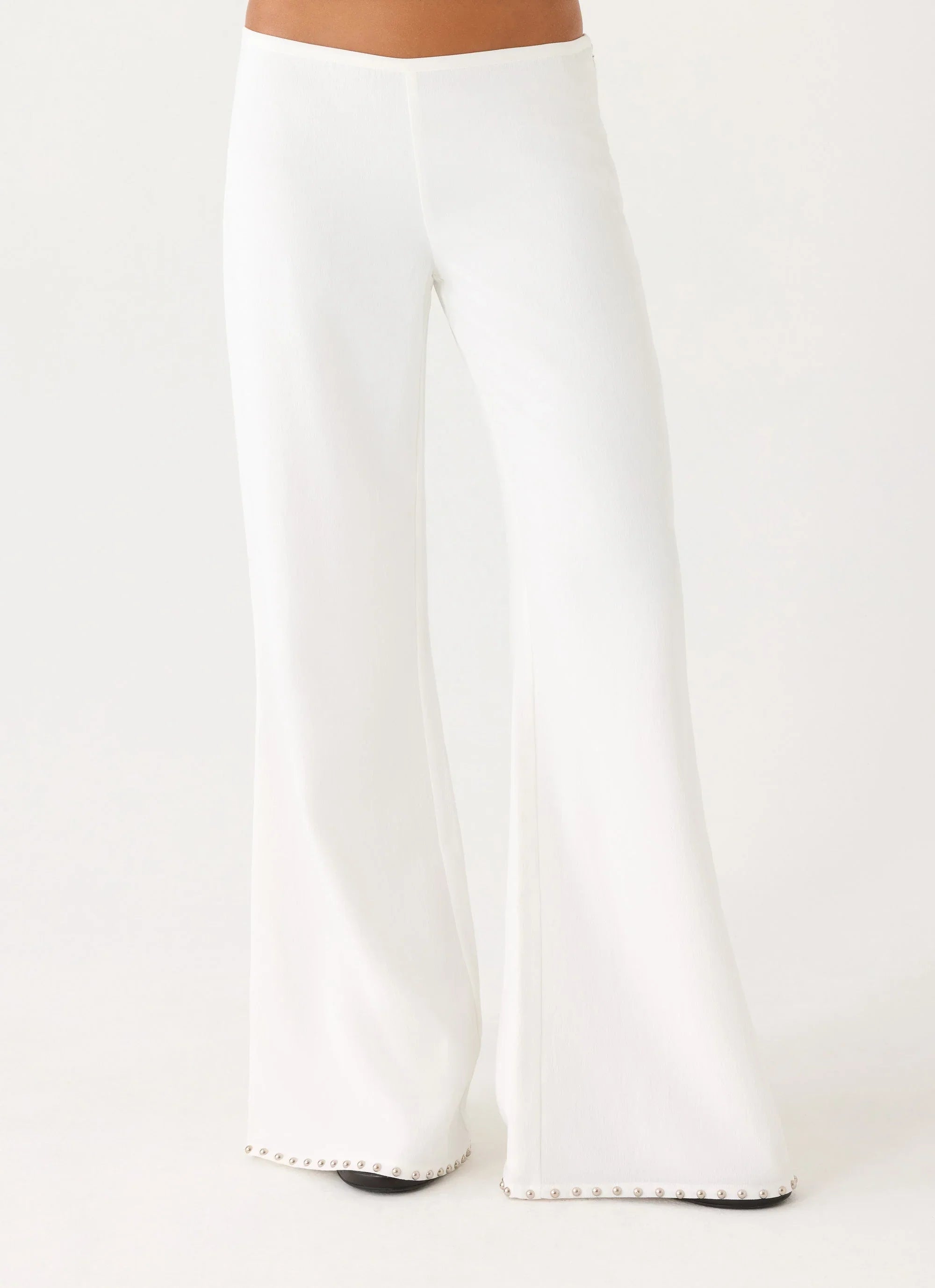 Ashika Studded Pants White