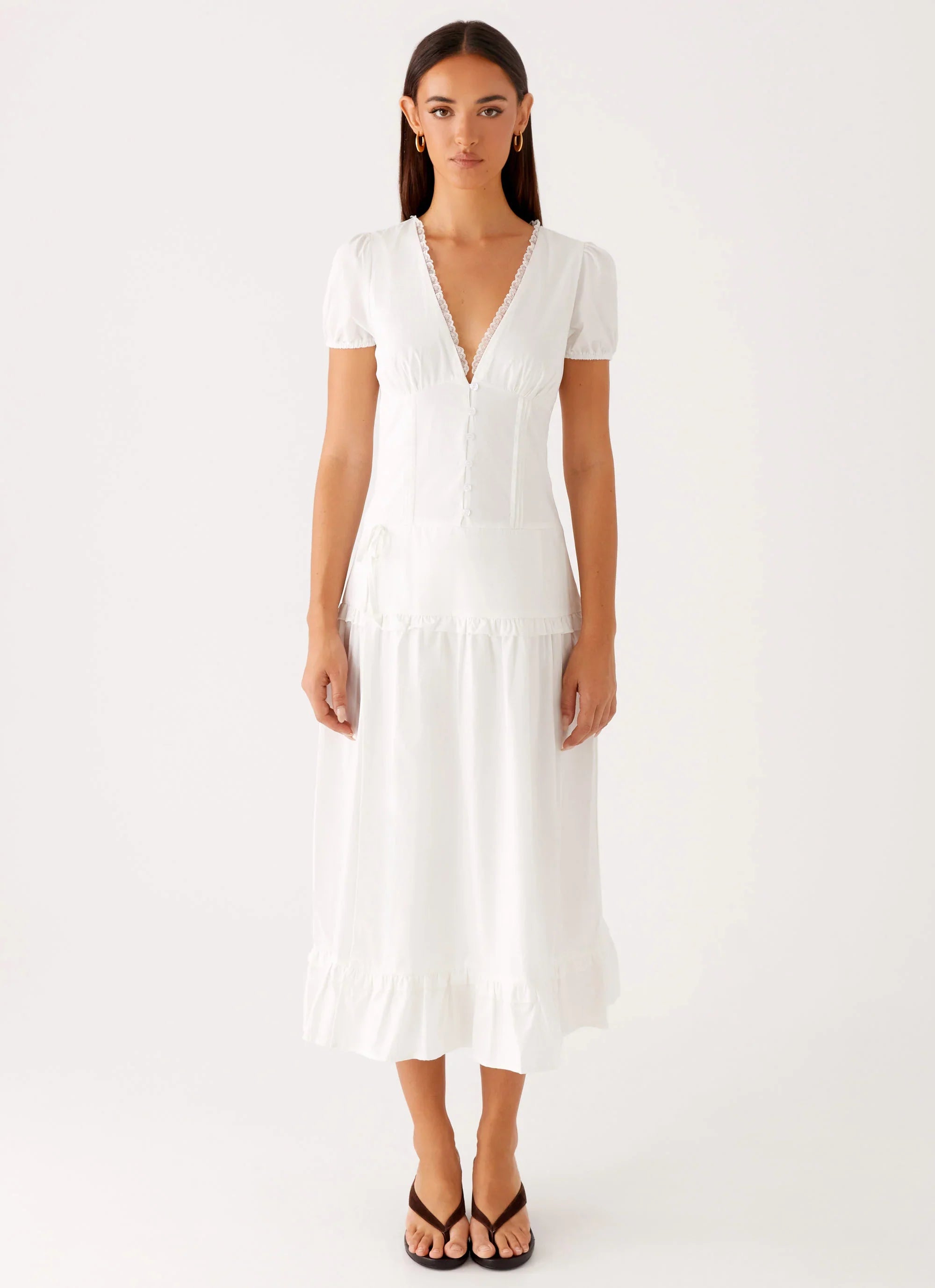 London Midi Dress White