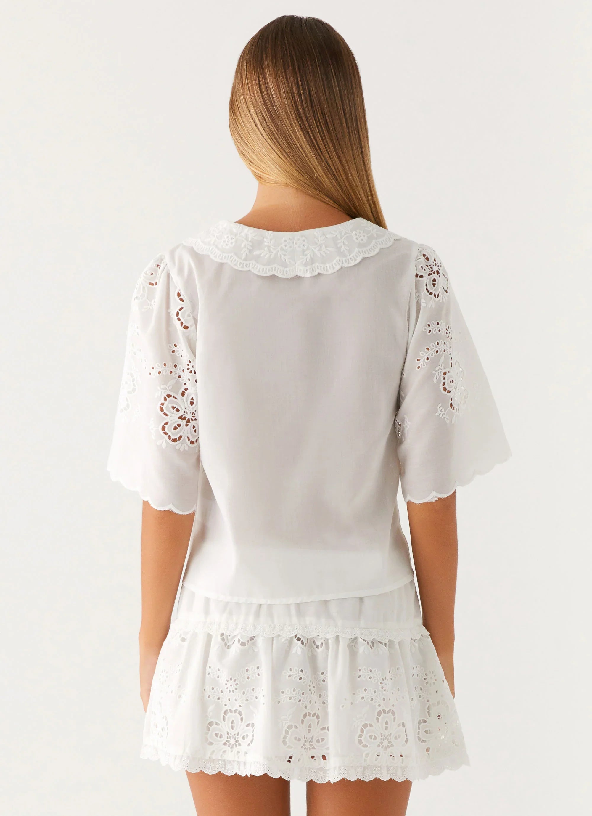 Summer Escape Embroidered Top White