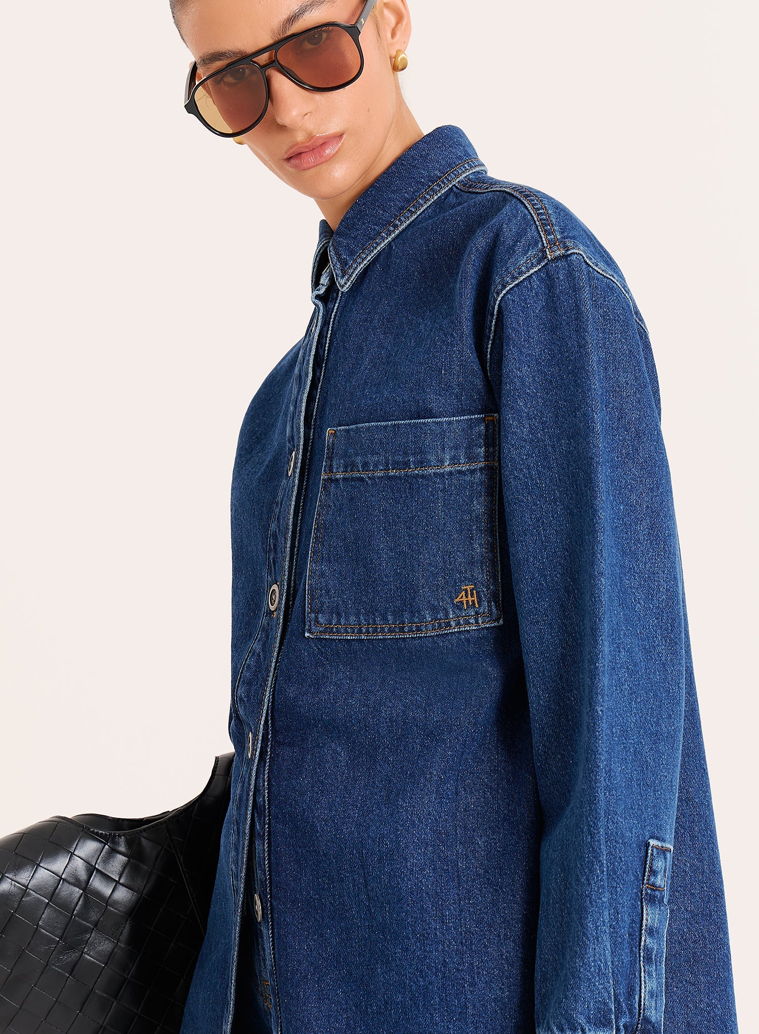 Indigo Wash Oversized Denim Shirt